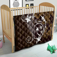 FSM Chuuk Quilt Turtle Tropical Flowers Polynesian - Brown LT14 - Polynesian Pride