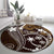 FSM Chuuk Round Carpet Turtle Tropical Flowers Polynesian - Brown