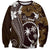 FSM Chuuk Sweatshirt Turtle Tropical Flowers Polynesian - Brown