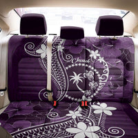 FSM Chuuk Back Car Seat Cover Turtle Tropical Flowers Polynesian - Purple LT14 - Polynesian Pride