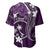 FSM Chuuk Baseball Jersey Turtle Tropical Flowers Polynesian - Purple