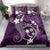 FSM Chuuk Bedding Set Turtle Tropical Flowers Polynesian - Purple