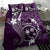 FSM Chuuk Bedding Set Turtle Tropical Flowers Polynesian - Purple