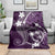 FSM Chuuk Blanket Turtle Tropical Flowers Polynesian - Purple