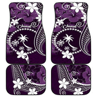 FSM Chuuk Car Mats Turtle Tropical Flowers Polynesian - Purple LT14 - Polynesian Pride