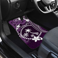 FSM Chuuk Car Mats Turtle Tropical Flowers Polynesian - Purple LT14 - Polynesian Pride