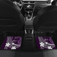 FSM Chuuk Car Mats Turtle Tropical Flowers Polynesian - Purple LT14 Set 2pcs - Back Purple - Polynesian Pride