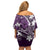 FSM Chuuk Family Matching Off Shoulder Short Dress and Hawaiian Shirt Turtle Tropical Flowers Polynesian - Purple