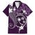 FSM Chuuk Family Matching Puletasi and Hawaiian Shirt Turtle Tropical Flowers Polynesian - Purple