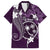 FSM Chuuk Family Matching Short Sleeve Bodycon Dress and Hawaiian Shirt Turtle Tropical Flowers Polynesian - Purple