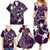 FSM Chuuk Family Matching Summer Maxi Dress and Hawaiian Shirt Turtle Tropical Flowers Polynesian - Purple