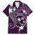 FSM Chuuk Family Matching Tank Maxi Dress and Hawaiian Shirt Turtle Tropical Flowers Polynesian - Purple