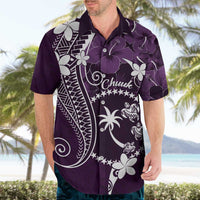 FSM Chuuk Hawaiian Shirt Turtle Tropical Flowers Polynesian - Purple LT14 - Polynesian Pride