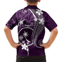 FSM Chuuk Hawaiian Shirt Turtle Tropical Flowers Polynesian - Purple LT14 - Polynesian Pride