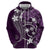 FSM Chuuk Hoodie Turtle Tropical Flowers Polynesian - Purple