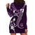 FSM Chuuk Hoodie Dress Turtle Tropical Flowers Polynesian - Purple