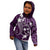 FSM Chuuk Kid Hoodie Turtle Tropical Flowers Polynesian - Purple