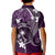 FSM Chuuk Kid Polo Shirt Turtle Tropical Flowers Polynesian - Purple