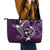 FSM Chuuk Leather Tote Bag Turtle Tropical Flowers Polynesian - Purple