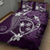 FSM Chuuk Quilt Bed Set Turtle Tropical Flowers Polynesian - Purple