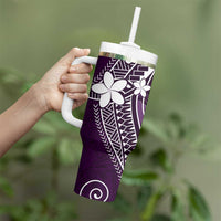 FSM Chuuk Tumbler With Handle Turtle Tropical Flowers Polynesian - Purple LT14 - Polynesian Pride