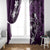 FSM Chuuk Window Curtain Turtle Tropical Flowers Polynesian - Purple