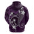 FSM Chuuk Zip Hoodie Turtle Tropical Flowers Polynesian - Purple