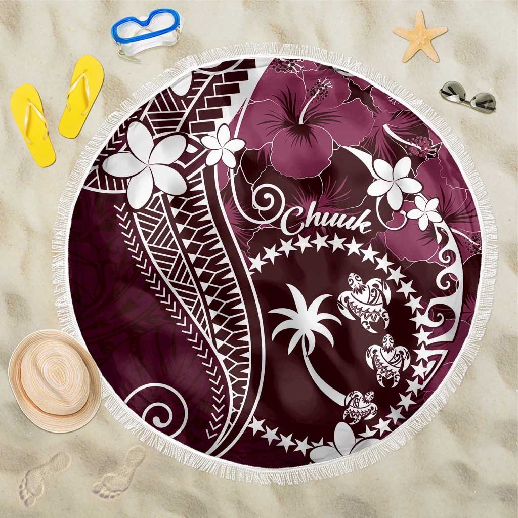 FSM Chuuk Beach Blanket Turtle Tropical Flowers Polynesian - Pink LT14 One Size 150cm Pink - Polynesian Pride