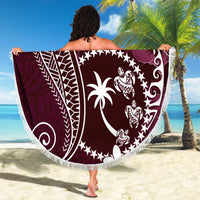 FSM Chuuk Beach Blanket Turtle Tropical Flowers Polynesian - Pink LT14 - Polynesian Pride