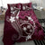 FSM Chuuk Bedding Set Turtle Tropical Flowers Polynesian - Pink