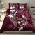 FSM Chuuk Bedding Set Turtle Tropical Flowers Polynesian - Pink