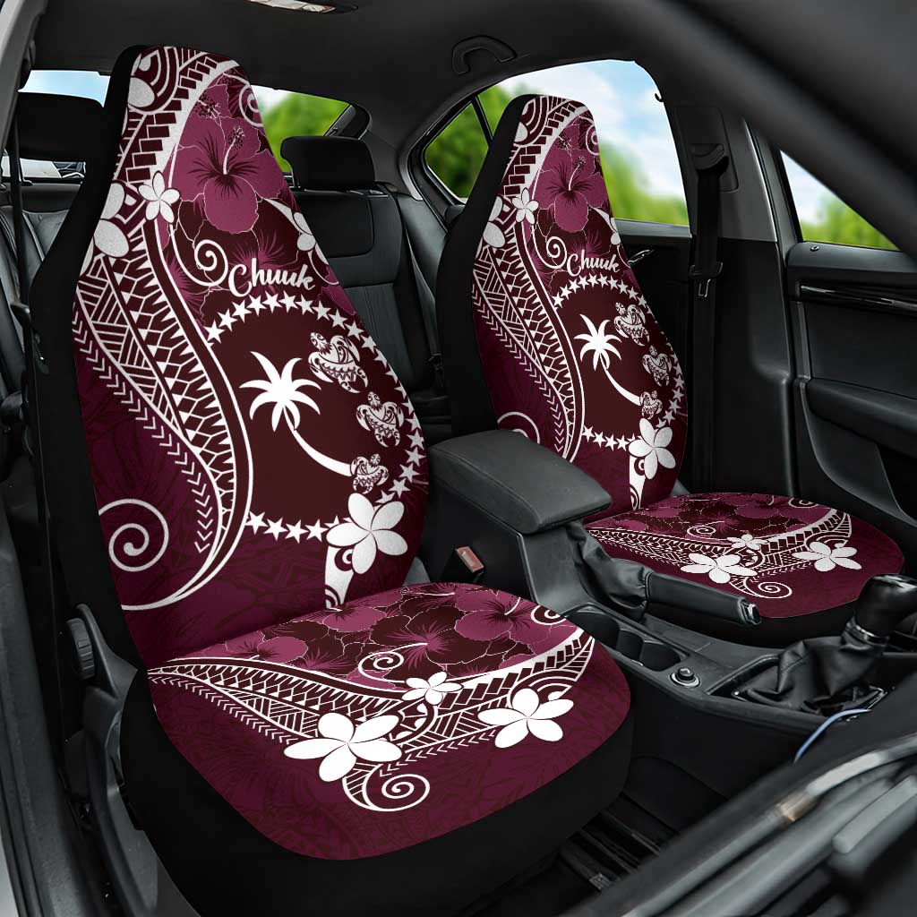 FSM Chuuk Car Seat Cover Turtle Tropical Flowers Polynesian - Pink