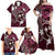 FSM Chuuk Family Matching Off Shoulder Maxi Dress and Hawaiian Shirt Turtle Tropical Flowers Polynesian - Pink