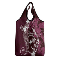 FSM Chuuk Grocery Bag Turtle Tropical Flowers Polynesian - Pink LT14 - Polynesian Pride