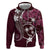 FSM Chuuk Hoodie Turtle Tropical Flowers Polynesian - Pink