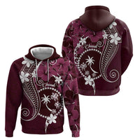 FSM Chuuk Hoodie Turtle Tropical Flowers Polynesian - Pink LT14 - Polynesian Pride