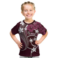 FSM Chuuk Kid T Shirt Turtle Tropical Flowers Polynesian - Pink LT14 Pink - Polynesian Pride
