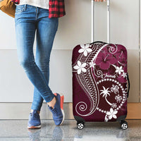 FSM Chuuk Luggage Cover Turtle Tropical Flowers Polynesian - Pink LT14 - Polynesian Pride