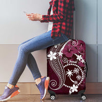 FSM Chuuk Luggage Cover Turtle Tropical Flowers Polynesian - Pink LT14 - Polynesian Pride