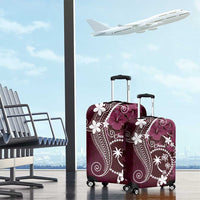 FSM Chuuk Luggage Cover Turtle Tropical Flowers Polynesian - Pink LT14 - Polynesian Pride