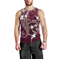 FSM Chuuk Men Tank Top Turtle Tropical Flowers Polynesian - Pink LT14 - Polynesian Pride