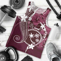 FSM Chuuk Men Tank Top Turtle Tropical Flowers Polynesian - Pink LT14 - Polynesian Pride