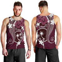 FSM Chuuk Men Tank Top Turtle Tropical Flowers Polynesian - Pink LT14 - Polynesian Pride