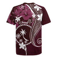 FSM Chuuk Rugby Jersey Turtle Tropical Flowers Polynesian - Pink LT14 - Polynesian Pride