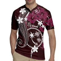FSM Chuuk Rugby Jersey Turtle Tropical Flowers Polynesian - Pink LT14 - Polynesian Pride