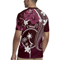 FSM Chuuk Rugby Jersey Turtle Tropical Flowers Polynesian - Pink LT14 - Polynesian Pride