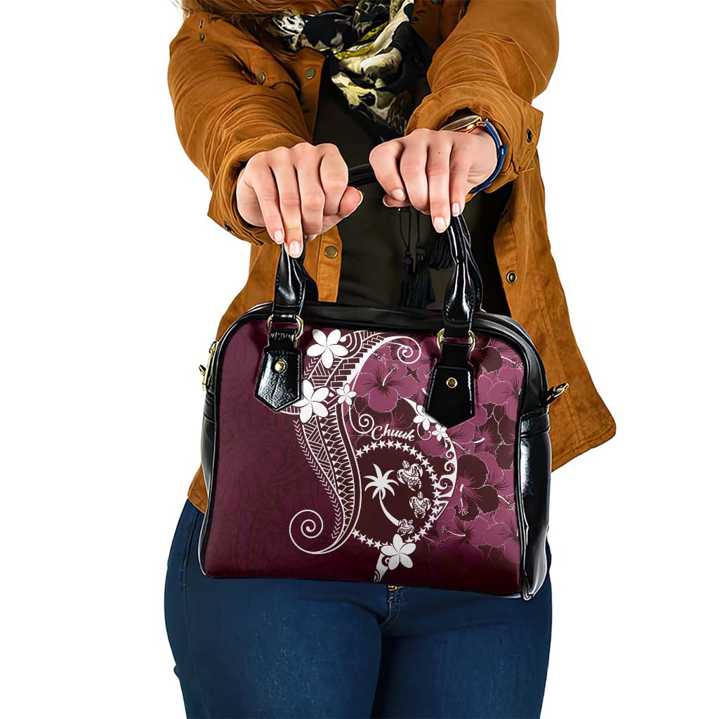 FSM Chuuk Shoulder Handbag Turtle Tropical Flowers Polynesian - Pink LT14 One Size Pink - Polynesian Pride