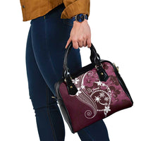 FSM Chuuk Shoulder Handbag Turtle Tropical Flowers Polynesian - Pink LT14 - Polynesian Pride