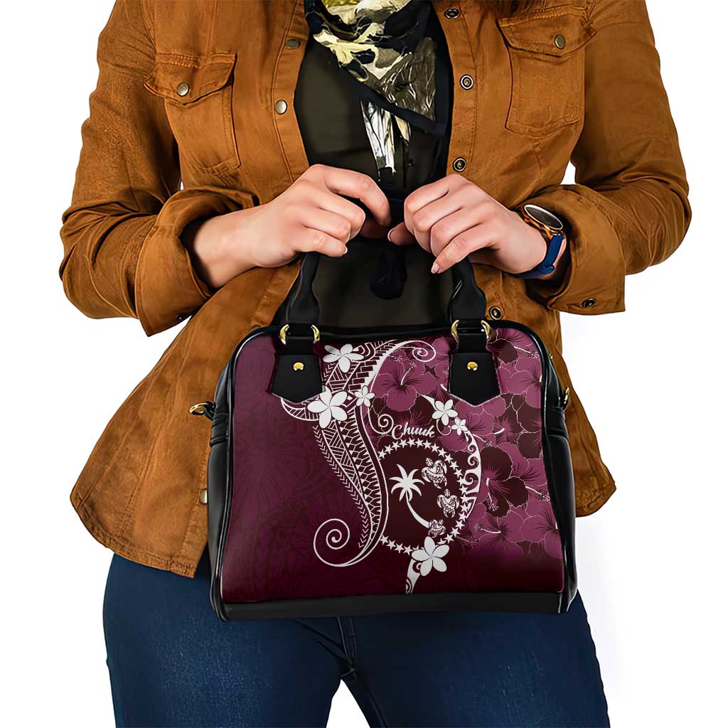 FSM Chuuk Shoulder Handbag Turtle Tropical Flowers Polynesian - Pink LT14 - Polynesian Pride