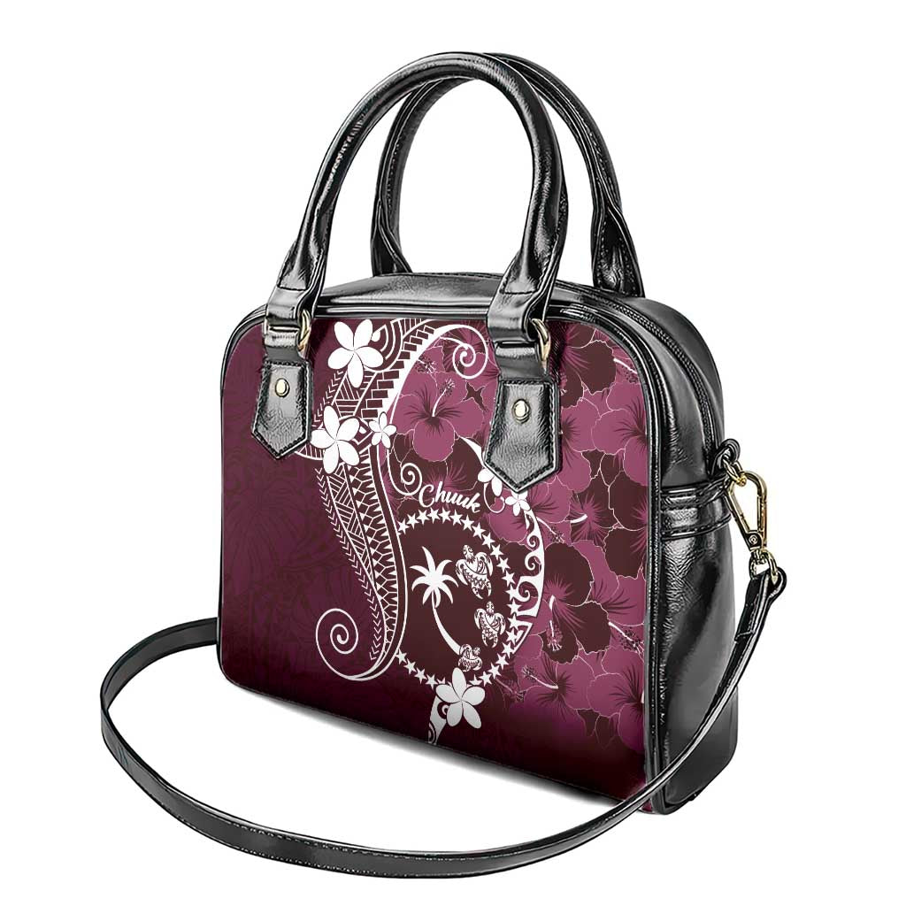 FSM Chuuk Shoulder Handbag Turtle Tropical Flowers Polynesian - Pink LT14 - Polynesian Pride